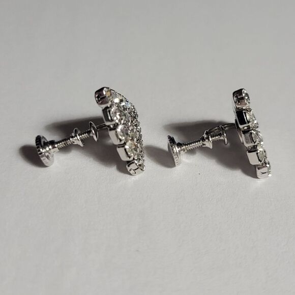 Vintage Rhinestone Hollywood Screw Back Earrings - Picture 2 of 8